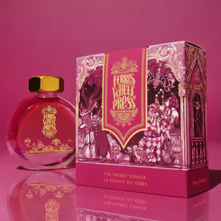 The Sherry Sonata | 38ml Ink | Ferris Wheel Press round bottle with gold cap and detailed pink packaging