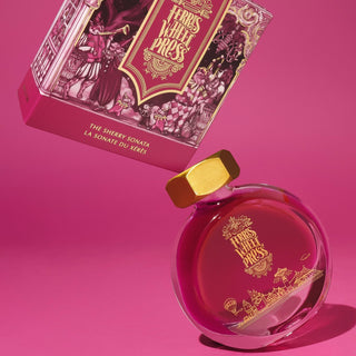 The Sherry Sonata | 38ml Ink | Ferris Wheel Press round bottle with gold cap and detailed magenta packaging