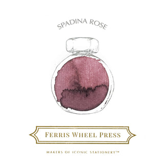 Spadina Rose | 38ml Ink | Ferris Wheel Press deep mauve watercolor texture in round bottle sketch