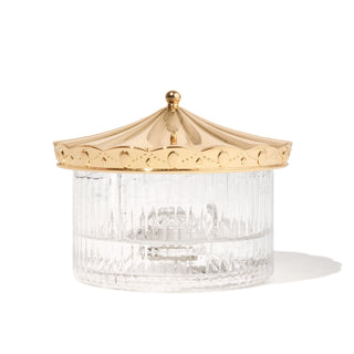 The Carousel Inkwell™ - Sunset Gold by Ferris Wheel Press with textured glass and gold carousel lid