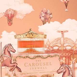 The Carousel Inkwell™ - Sunset Gold | Ferris Wheel Press featuring glass and ornate gold carousel lid