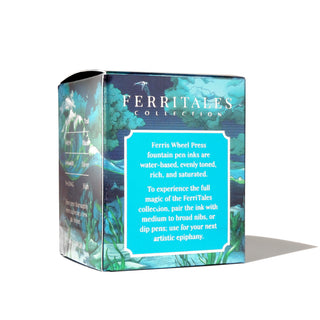 Tumultuous Tides Fountain Pen Inks - 20ml Bottled packaging with ocean-themed Ferris Wheel Press design