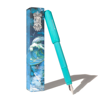 The Carousel Fountain Pen - Tumultuous Tides | Ferris Wheel Press with teal body and detailed nib design