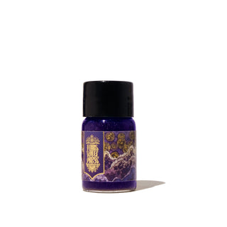 Tides of Midas Fountain Pen Inks - 10ml Bottled vibrant purple ink with detailed gold and purple label by Ferris Wheel Press