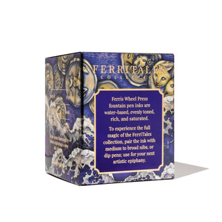 Tides of Midas 85ml Ink Ferris Wheel Press box with intricate FerriTales art and product information text
