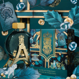 Tunes of Tinseltown | 38ml Ink | Ferris Wheel Press with teal foliage and gold Ferris wheel figurine
