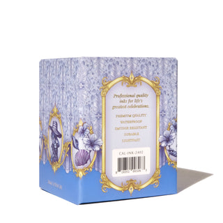 28ml Calligraphy Ink - Ultra Marina | Ferris Wheel Press packaging in blue with floral vintage design details