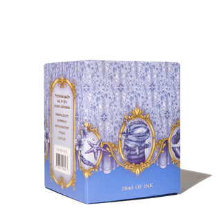 28ml Calligraphy Ink - Ultra Marina | Ferris Wheel Press boxed with ornate lavender and gold design