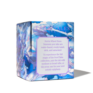 Unfettered Flight Fountain Pen Inks 20ml Bottled Ferris Wheel Press vibrant blue artistic packaging box
