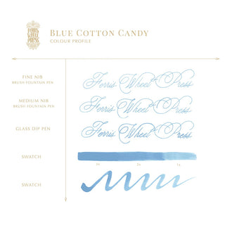 Blue Cotton Candy | 38ml Ink | Ferris Wheel Press showcasing calligraphy and brush strokes in soft blue shade