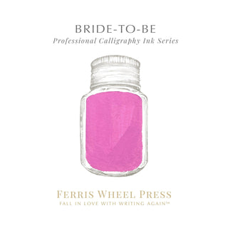 28ml Calligraphy Ink - Bride To Be | Ferris Wheel Press vibrant pink ink jar illustration