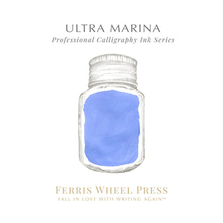 28ml Calligraphy Ink - Ultra Marina | Ferris Wheel Press bottle with vibrant blue ink and minimalist label design