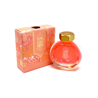 Definitely Peachy | 38ml Ink | Ferris Wheel Press round glass bottle with gold cap and decorative box packaging