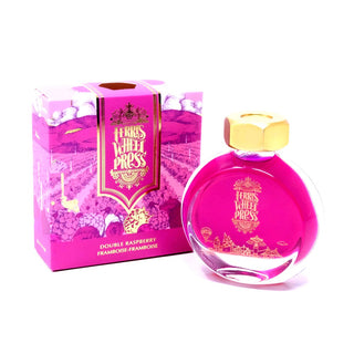 Double Raspberry | 38ml Ink | Ferris Wheel Press vibrant raspberry colored ink bottle with gold cap and matching box