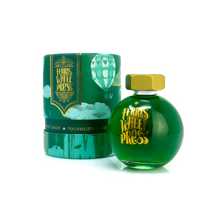 Peppermint Drop | 85ml Ink | Ferris Wheel Press green round glass bottle with gold cap and matching packaging box