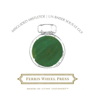 Misguided Mistletoe | 38ml Ink | Ferris Wheel Press with deep green color in round glass bottle
