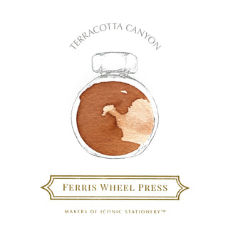Terracotta Canyon | 38ml Ink | Ferris Wheel Press with warm terracotta watercolor inside round ink bottle