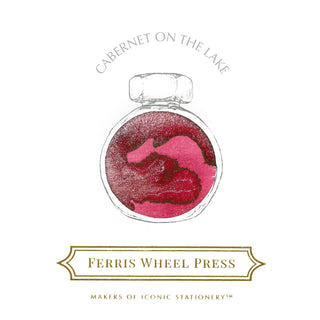 Cabernet on the Lake | 38ml Ink | Ferris Wheel Press bottle showing deep red ink with shimmering texture