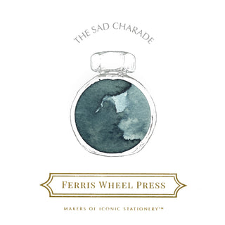 The Sad Charade | 38ml Ink | Ferris Wheel Press bottle with deep blue-black ink and elegant label design