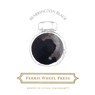 Bearrington Black | 38ml Ink | Ferris Wheel Press black ink bottle with vintage label design