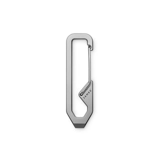 James The Holcombe Carabiner in matte stainless steel with spring-loaded latch, slim and minimalist design