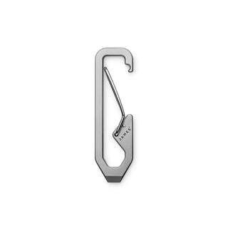James The Holcombe Carabiner in stainless steel with a spring-loaded latch and sleek, minimalist design