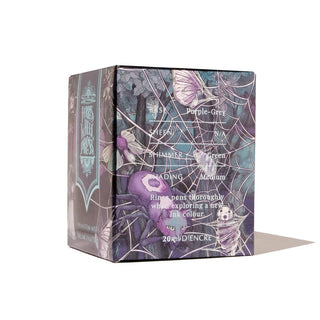 FerriTales Bestiary Series Phantom Mist Fountain Pen Inks - 85ml Bottled with whimsical spider web design by Ferris Wheel Press