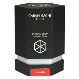Caran d'Ache Fountain Pen Ink Bottle 50 ml in hexagonal black packaging with red color label