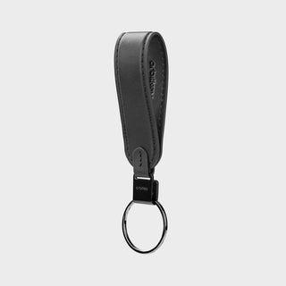 Orbitkey Loop Keychain in black Nappa leather with stainless steel ring and PVD coating