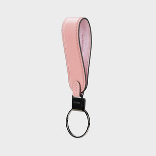 Orbitkey Loop Keychain in pink Nappa leather with stainless steel ring and black metal clasp
