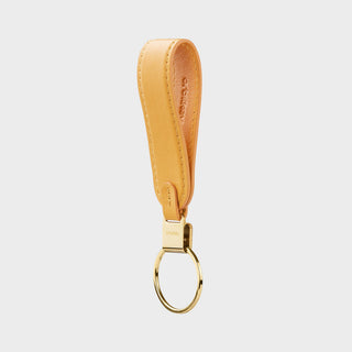 Orbitkey Loop Keychain in tan Nappa leather with gold stainless steel ring and PVD coating