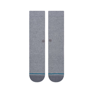 STANCE ICON CREW SOCKS in heather gray with reinforced toe and subtle logo detail on the side