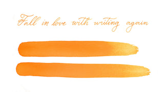 Main St. Marmalade | 38ml Ink | Ferris Wheel Press showing vibrant orange ink swatches and cursive text