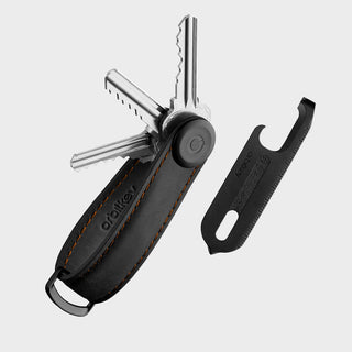Orbitkey Key Organizer Crazy Horse + Multi-Tool v2 Set with full grain leather and stainless steel keys displayed