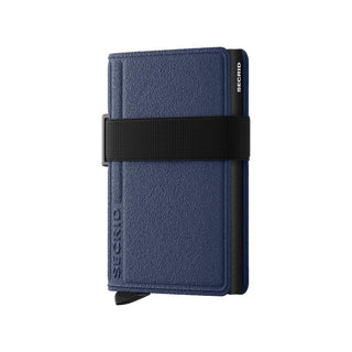 Secrid Bandwallet Liba non-leather wallet in textured blue with black elastic band by SECRID
