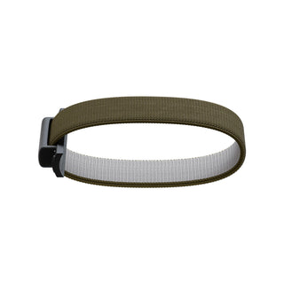 Secrid Additional Band in olive green elastic with stainless steel buckle and textured finish