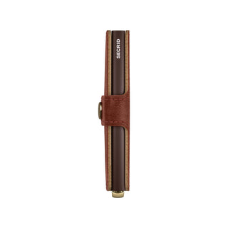 Secrid Miniwallet Basco in brown vegetable-tanned leather with secure metal cardholder slim profile