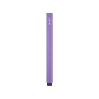 Secrid Cardprotector Powder in anodised aluminium with slim purple powder finish standing upright edge view