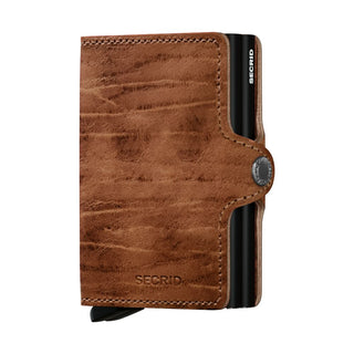 Secrid Twinwallet Dutch Martin in distressed brown European cowhide leather with black card protector visible