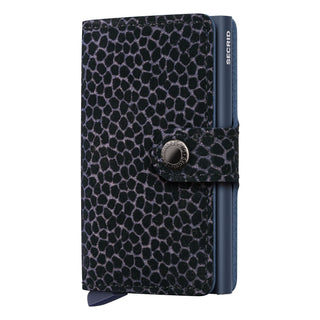 Secrid Miniwallet Giraffina with textured black giraffe pattern leather and secure snap closure by SECRID