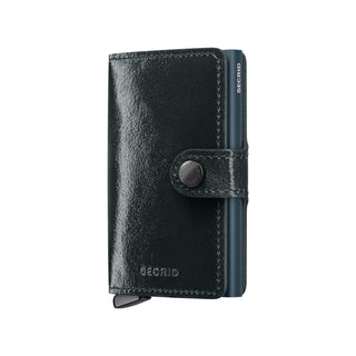 Secrid Miniwallet Naplak in glossy black European cowhide with secure snap closure and compact design