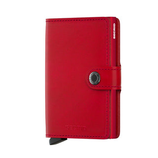 Secrid Miniwallet Original red European cowhide leather wallet with secure snap closure and slim profile