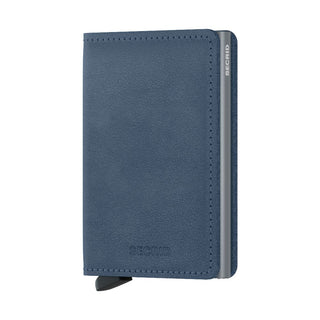 Secrid Slimwallet Original in blue European cowhide leather with compact metal card protector case