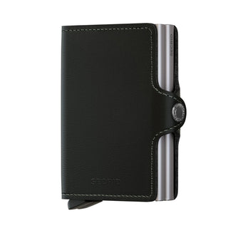 Secrid Twinwallet Original black European cowhide leather wallet with compact, slim design and metal card protector