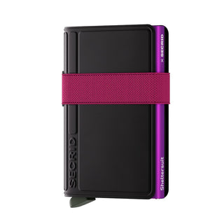 Secrid Bandwallet TPU (non-leather) Sheltersuit with purple detail and textured pink elastic band