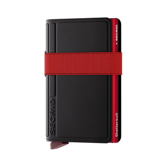Secrid Bandwallet TPU (non-leather) Sheltersuit with red elastic band and black textured exterior