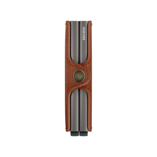 Secrid Twinwallet Texano brown European cowhide leather with metal card protector and snap closure