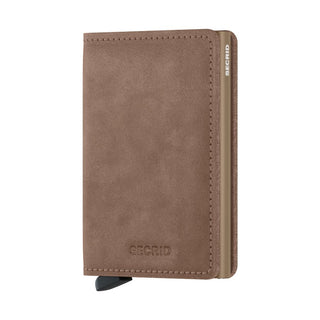 Secrid Slimwallet Vintage in brown European cowhide leather with visible stitching and compact design