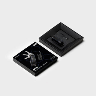 Orbitkey Key Organizer Pro + Multi-Tool v2 Set in black leather with stainless steel tool inside black gift box