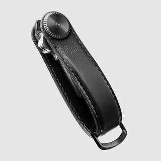 Orbitkey Key Organizer Pro Leather in black with textured leather and compact slim design for keys storage